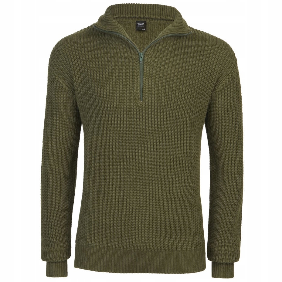 Svetr Rolák se stojáčkem vojenský Brandit Marine Troyer Pullover Olive 5XL