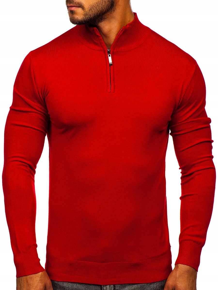 

Sweter Męski Ze Stójką Czerwony YY08 Denley_m