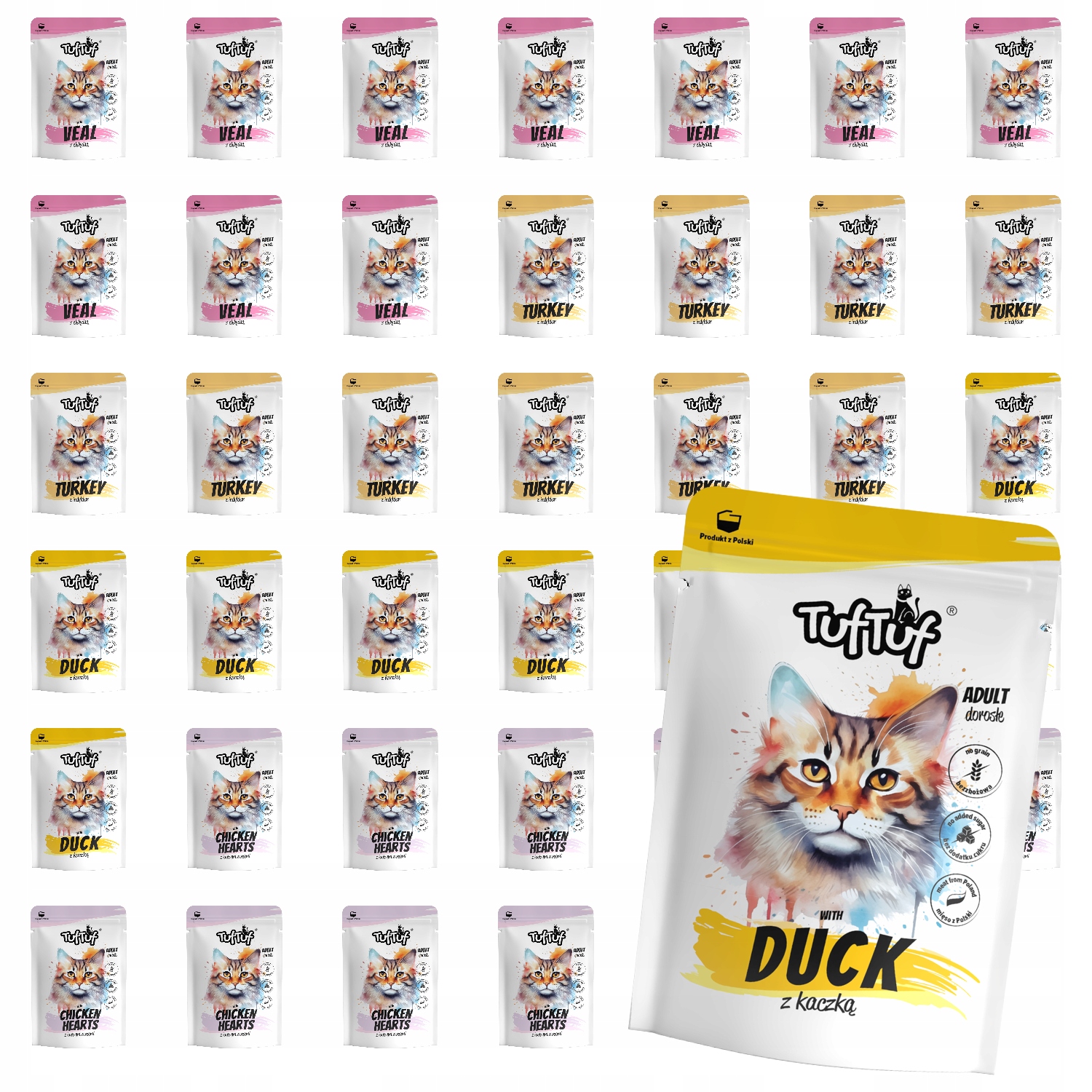 Levně TufTuf Mokré Krmivo Pro Kočky Luncheon maso Kapsička MIX Chutí příchutí 40x300g