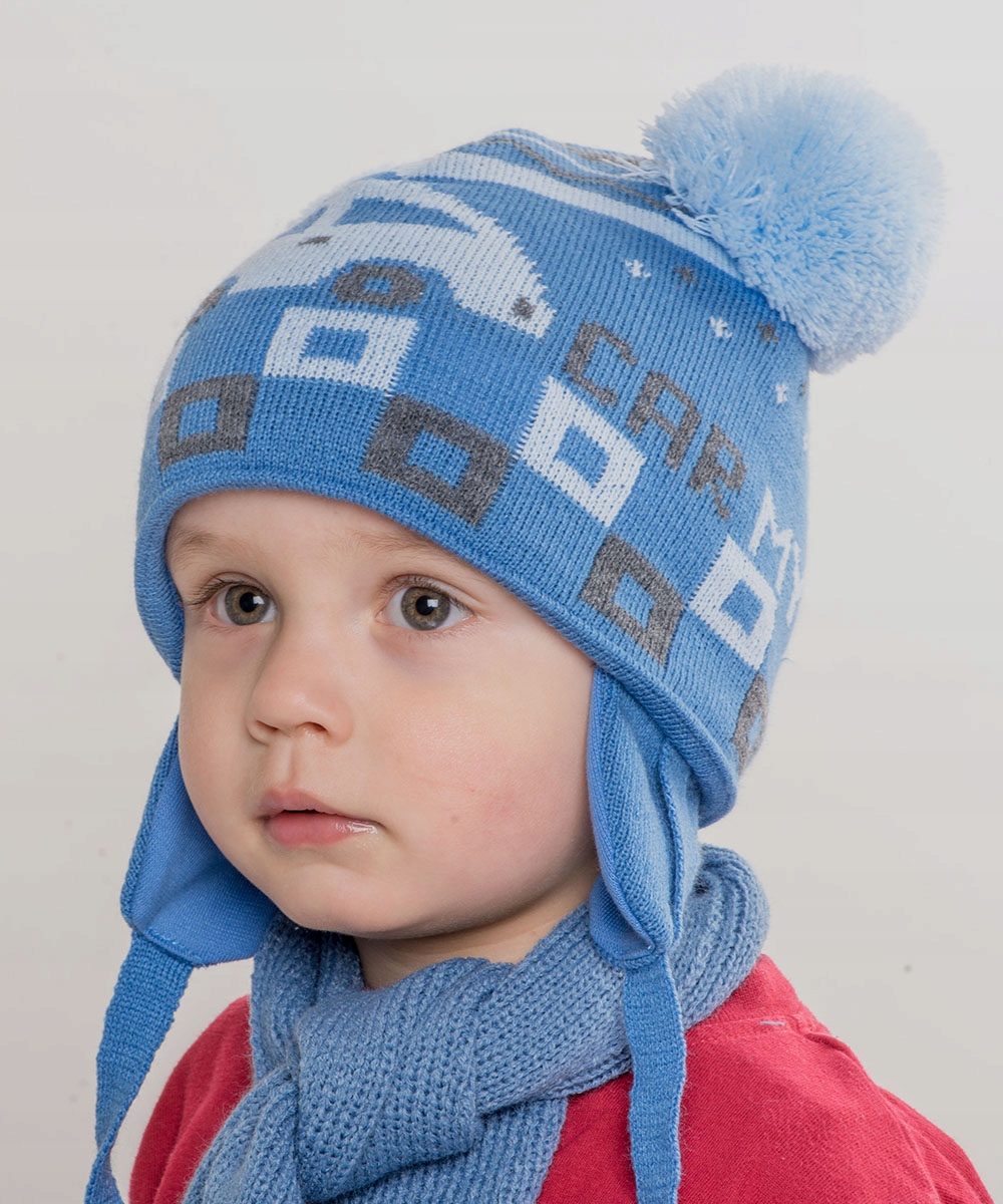 

Ciepły Komplet Chłopięcy MyCar Czapka Szalik 48-50