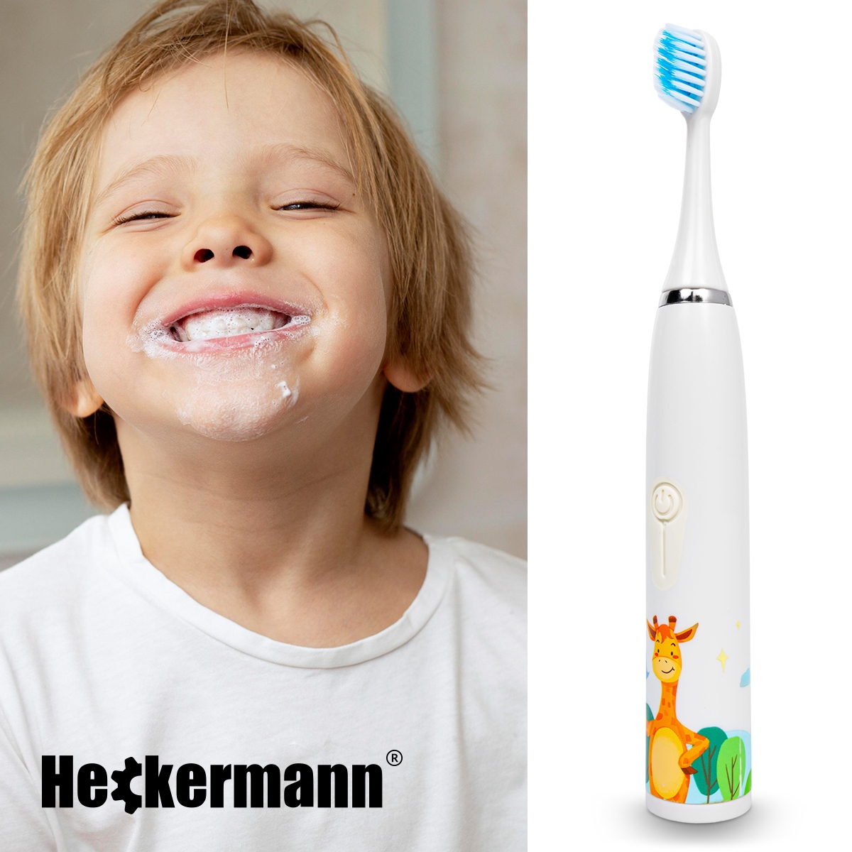SZCZOTECZKA SONICZNA DO ZĘBÓW AUTOMATYCZNA ŻYRAFA DLA DZIECI 12 KOŃCÓWEK EAN (GTIN) 5905325707168