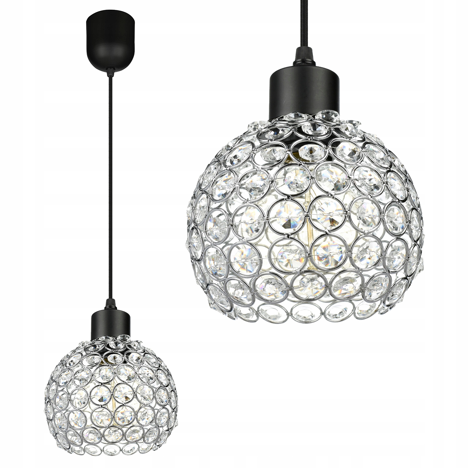 

Lampa Wisząca Sufitowa Żyrandol Plafon Led Kryszta