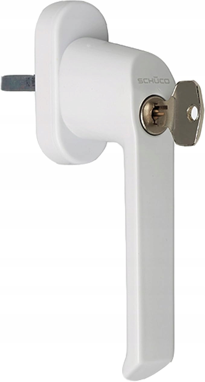Okenní klika Schüco bílá s klíčem