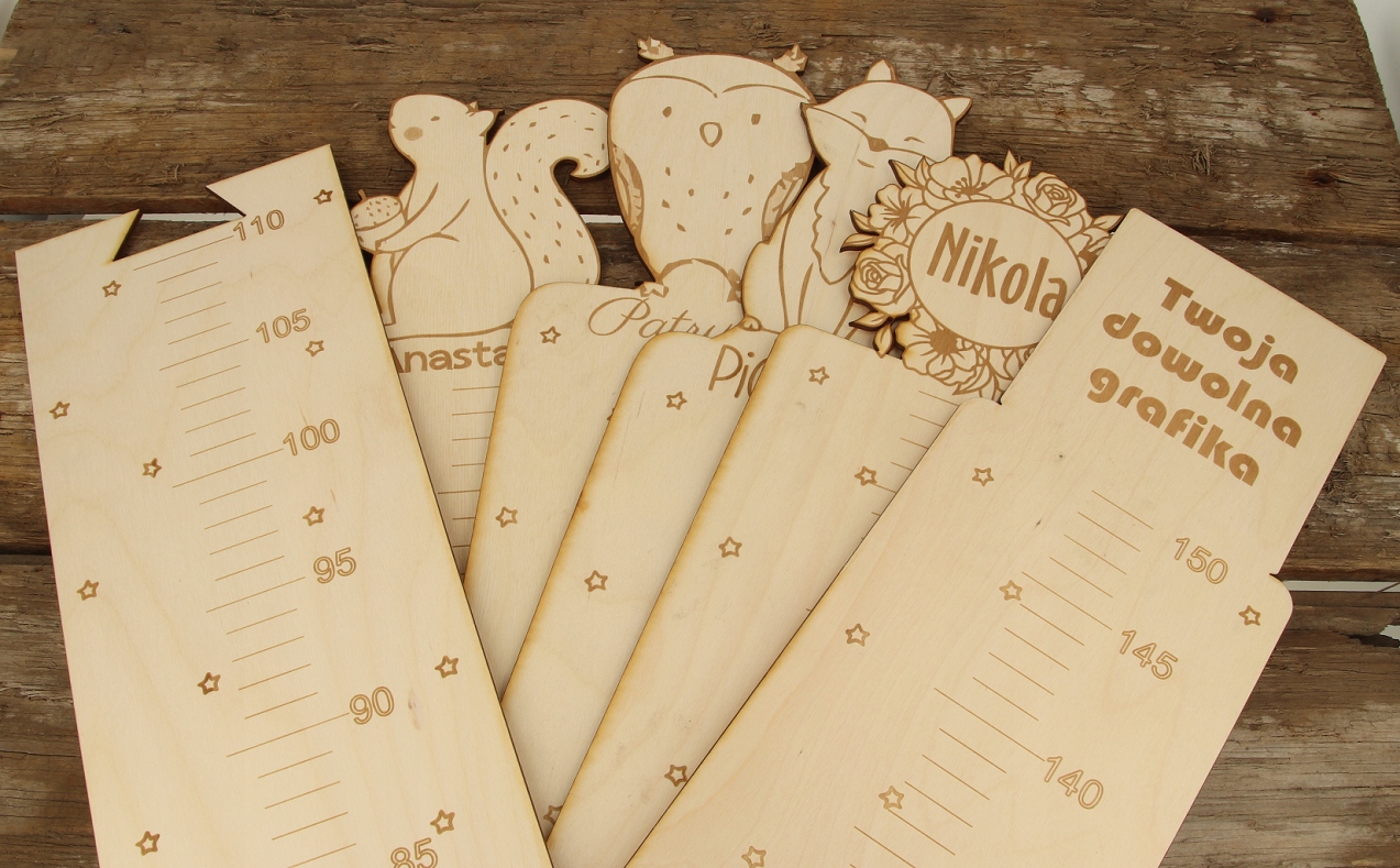 DREWNIANA MIARKA WZROSTU na ścianę DLA DZIECI imię Lew Płeć chłopcy dziewczynki unisex