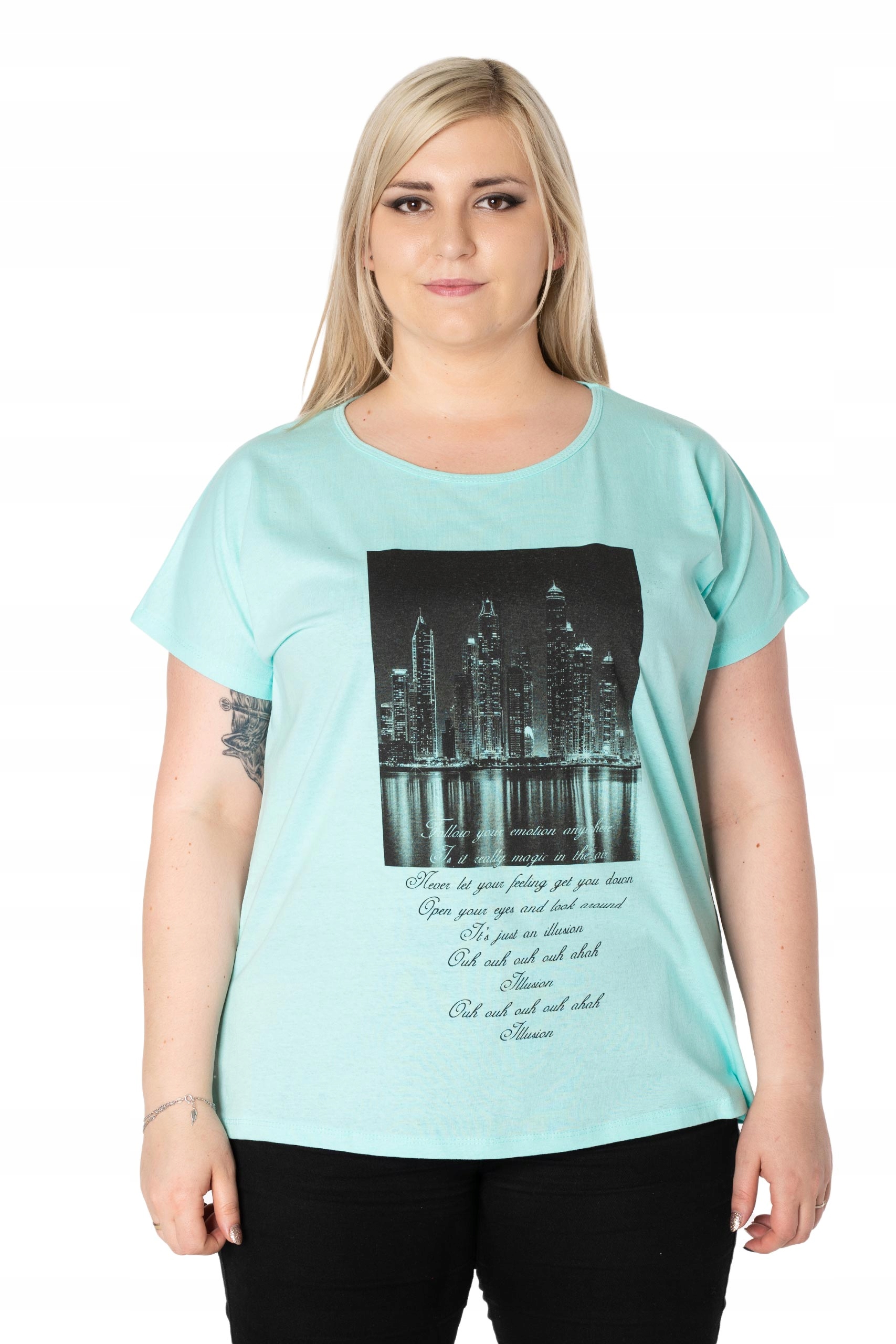 

Duża Koszulka Bluzka Damska T-shirt Top KD16-7 5XL