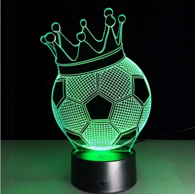 LAMPKA NOCNA 3D LED PIŁKA (KRÓL STRZELCÓW) + PILOT Marka bez marki