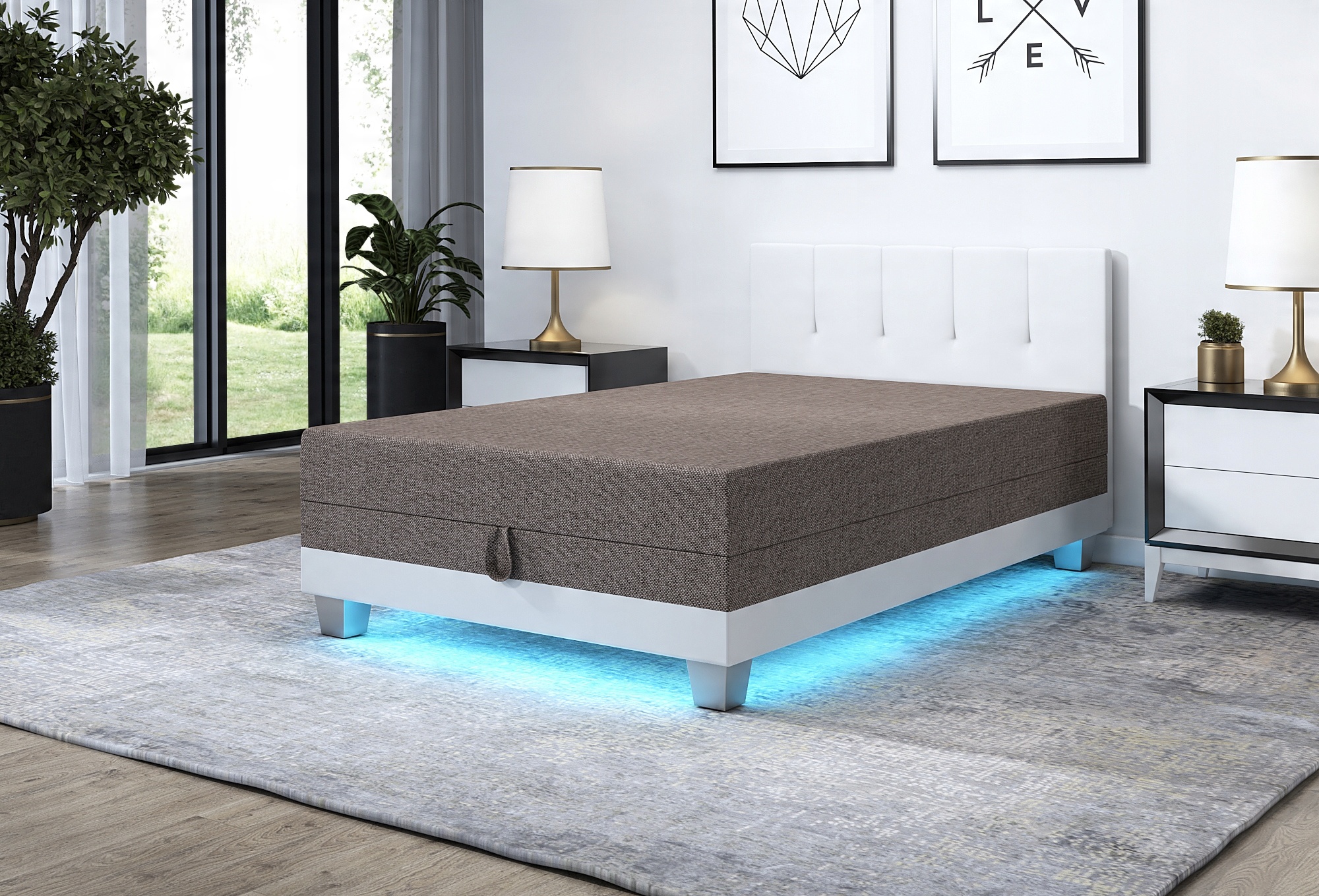 

Tapczan Łóżko jednoosobowe Luiza 130 +Led