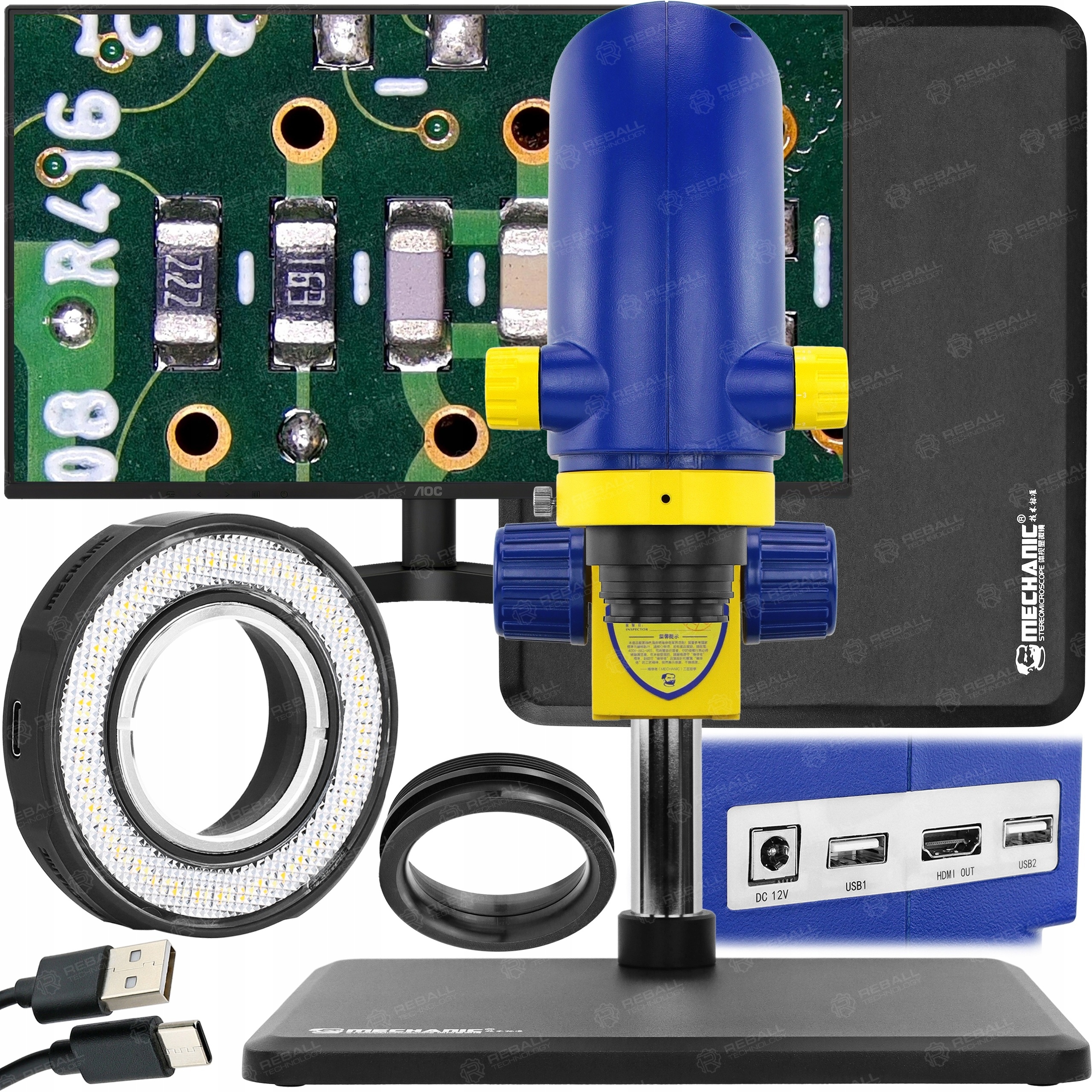 Digitální Mikroskop Mechanic MC10A-B4 Hdmi 70-110x Monitor Aoc 27B36X 144Hz