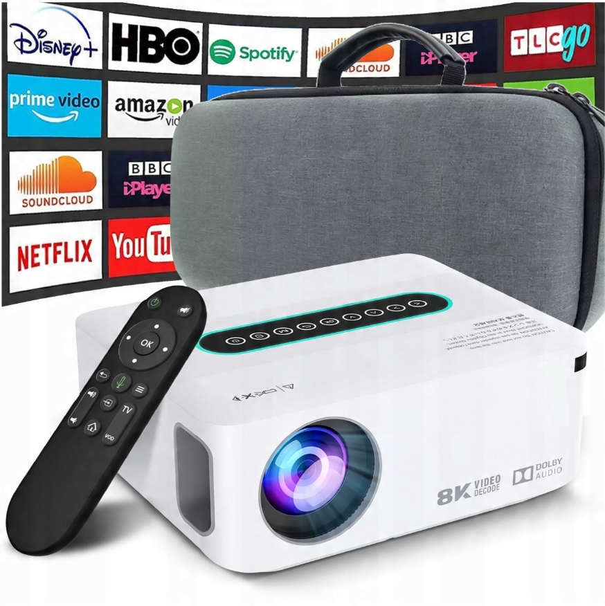 Projektor Android Smart Tv Wifi Full Hd 12000LM 4K Led Bluetooth