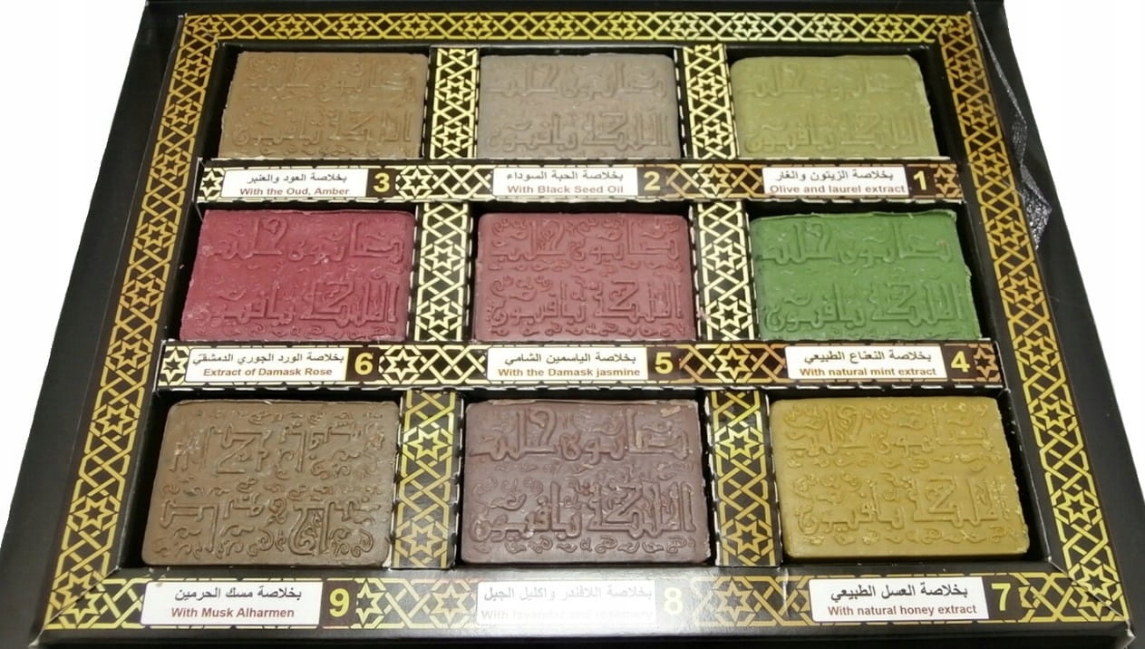 Mýdlo Aleppo Laur Černucha Vůně 9 x 60 g aromatizované orientální