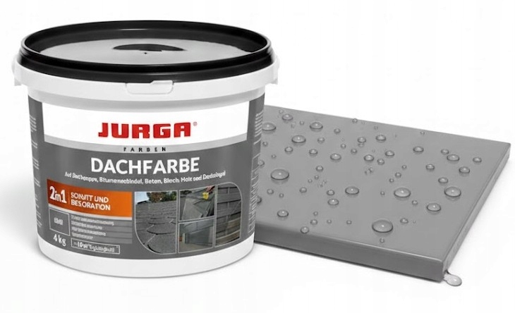 Dachfarbe Papa w płynie Folia uszczelniacz dekarski Szara Wodoodporna 4kg