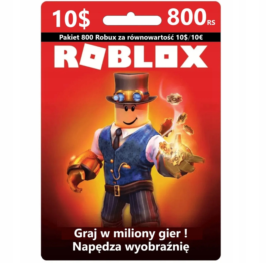 KOD PODARUNKOWY ROBUX ROBLOX KARTA 800RS 10$