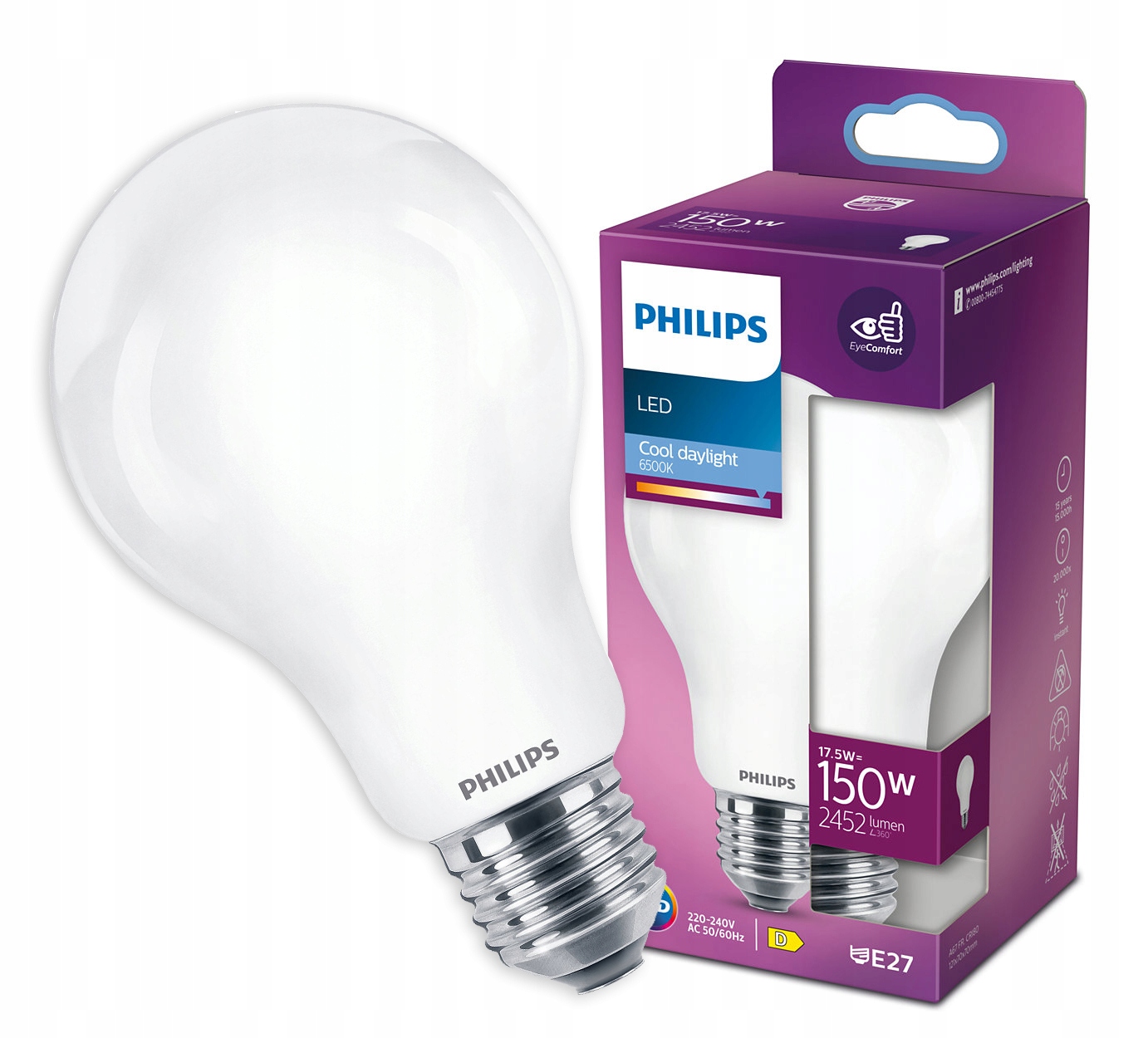 

Żarówka Led E27 A67 17,5W=150W 2452lm 6500 Philips