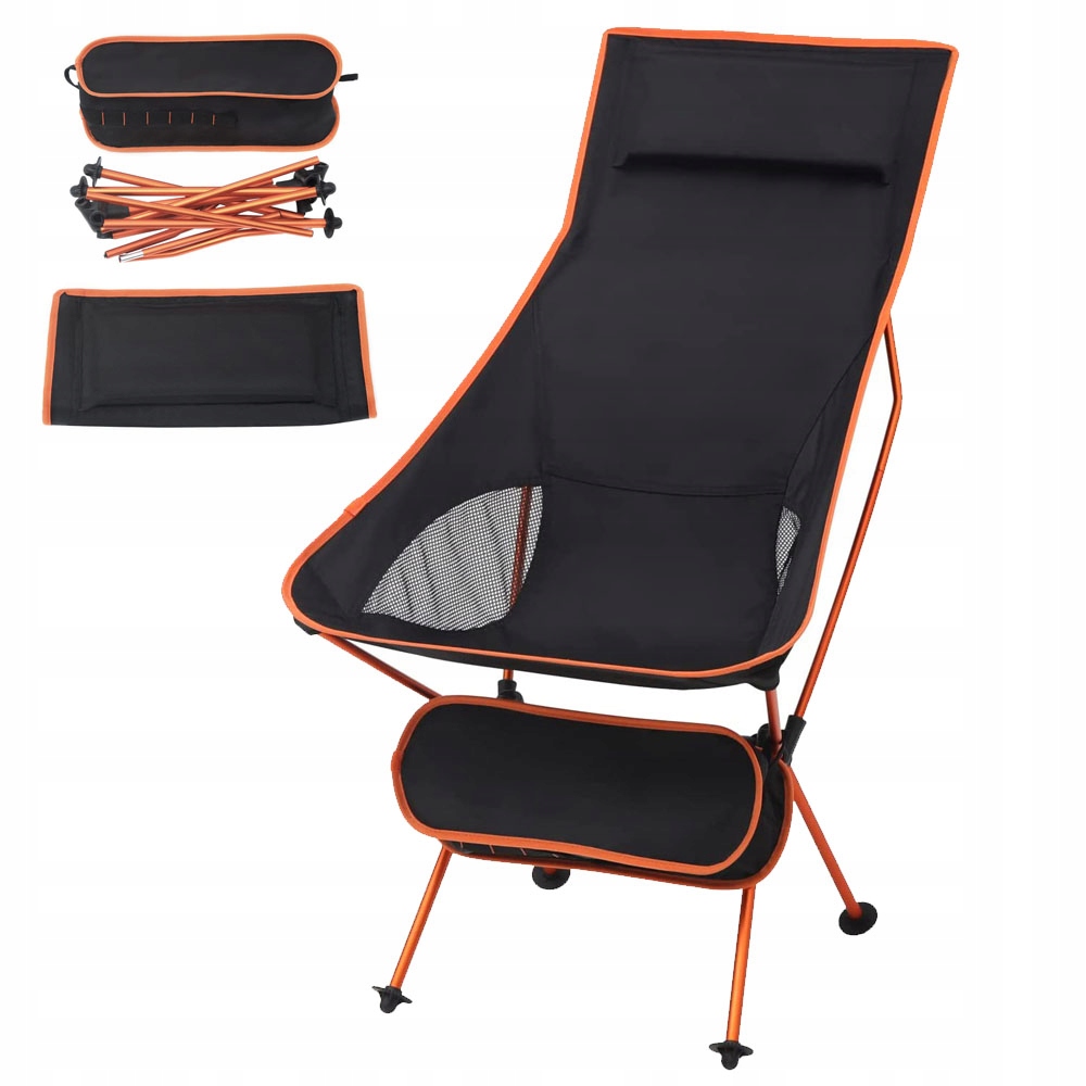 Turistické Skládací Rybářské Křeslo S Opěradlem Kempingové max 150 kg