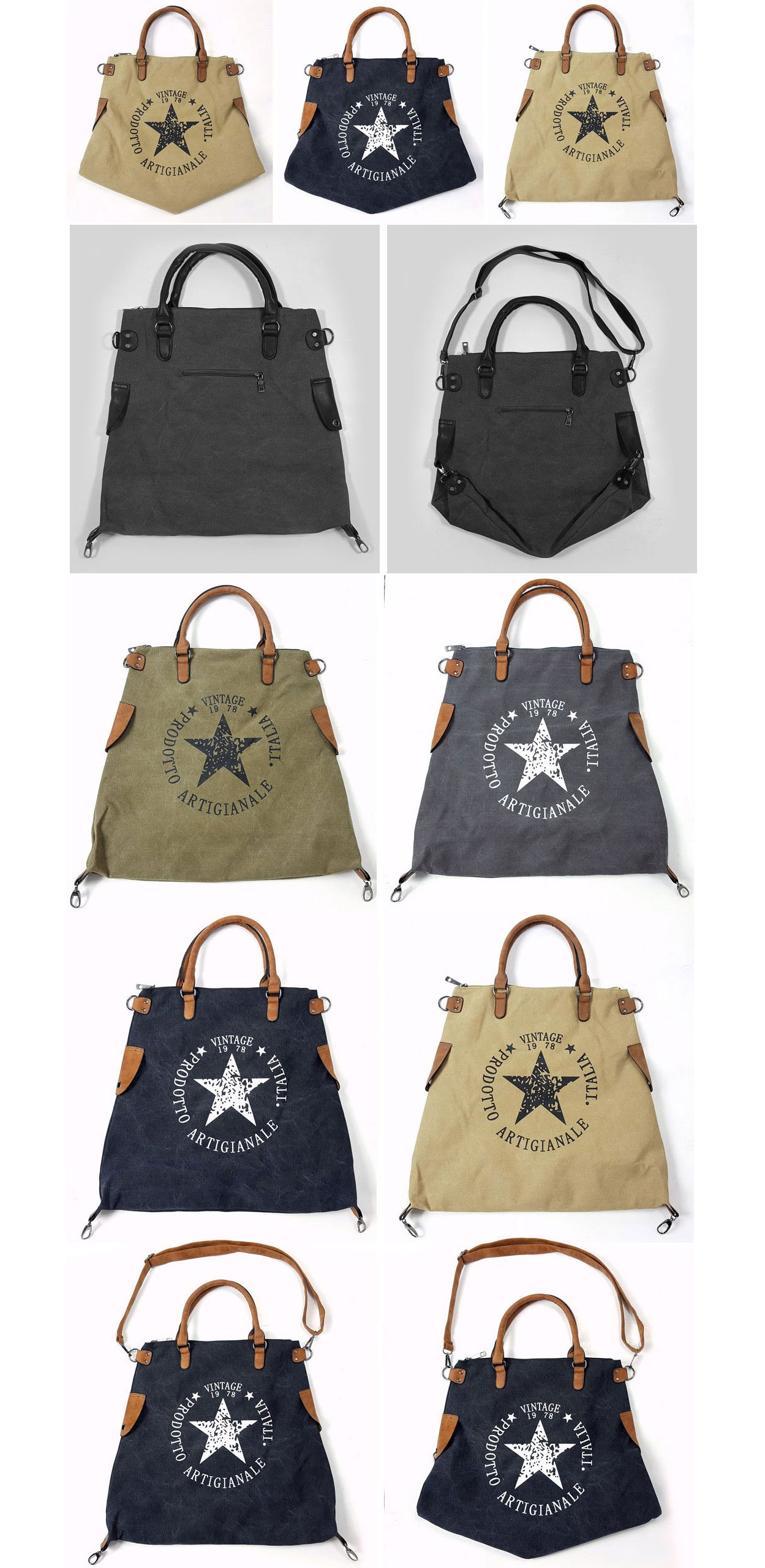 TOREBKA GWIAZDA VINTAGE WOREK SHOPPER BAG TORBA XL Wysokość uchwytów 17 cm