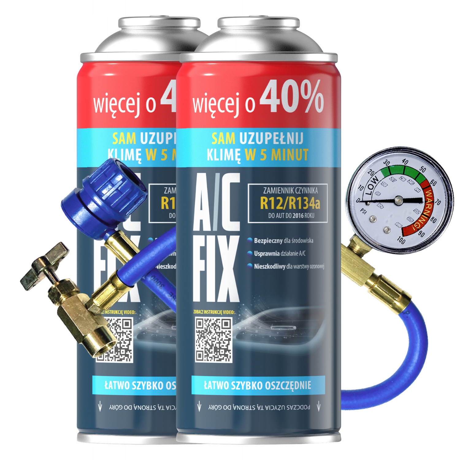 Ac Fix 2x Czynnik Chłodniczy R134a Przewód 470g