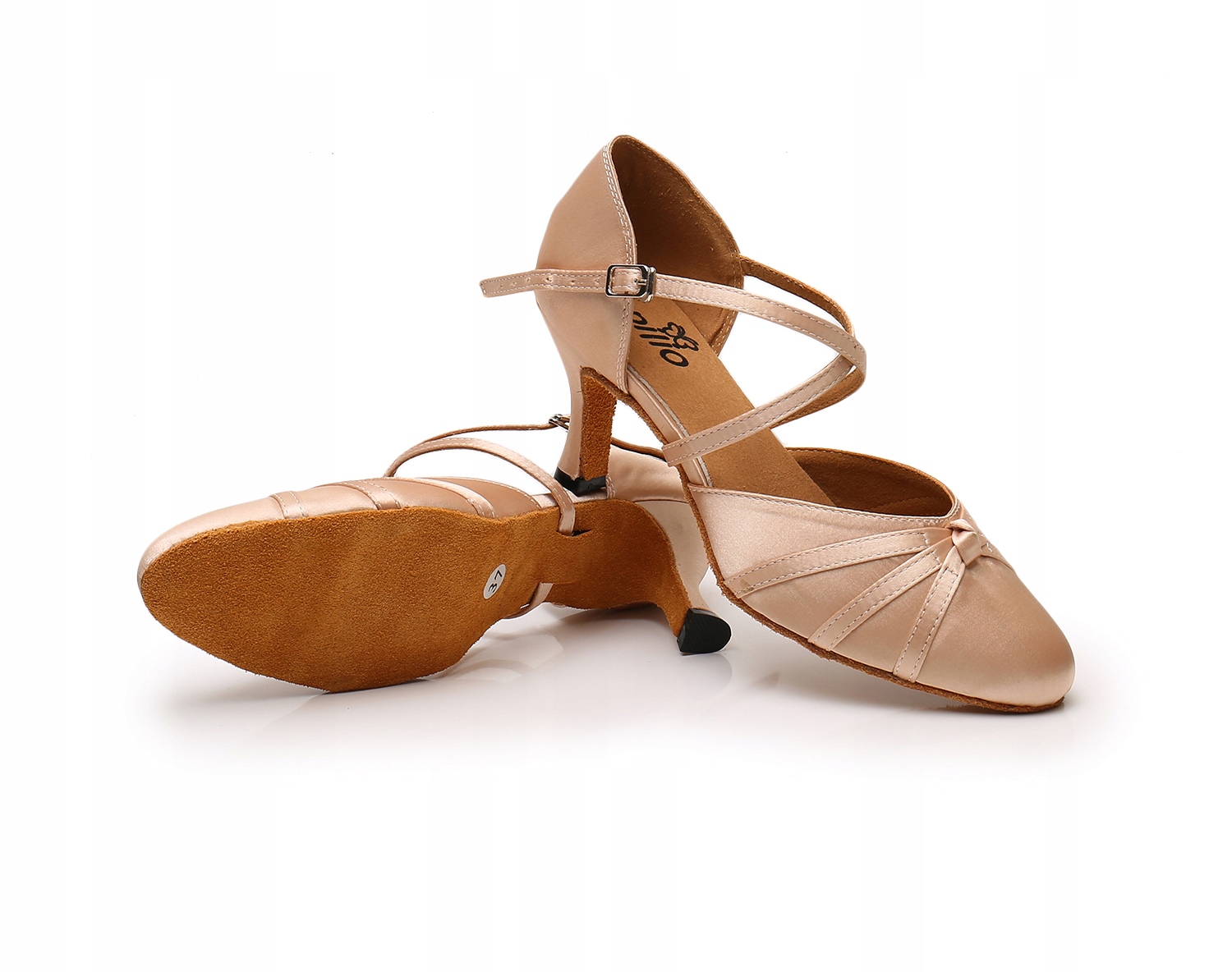 BUTY TANECZNE DO STANDARDU CIELISTE BEŻOWE 7,5cm Materiał zewnętrzny inny