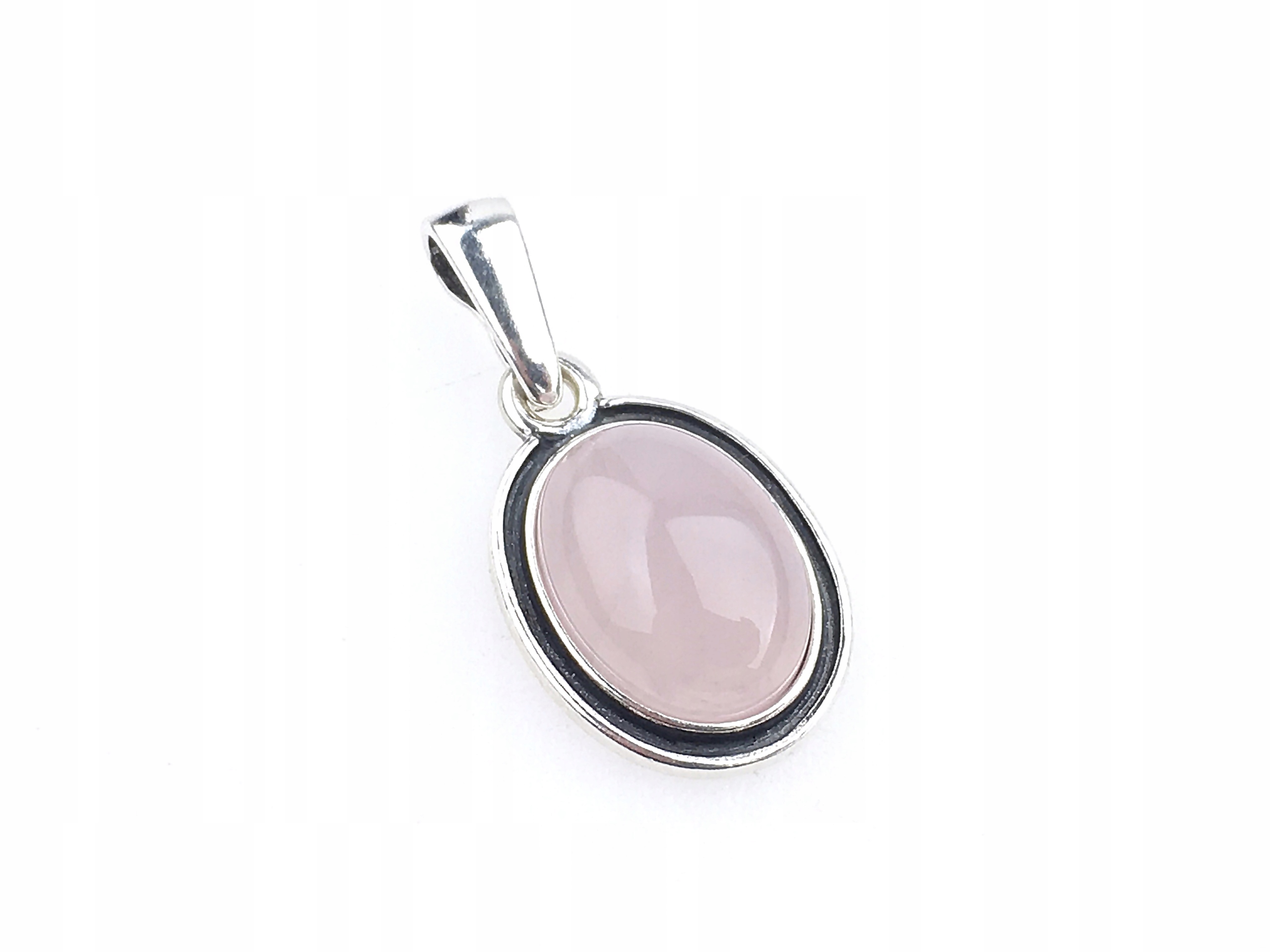 

wisiorek srebrny kwarc różowy srebro pr.925