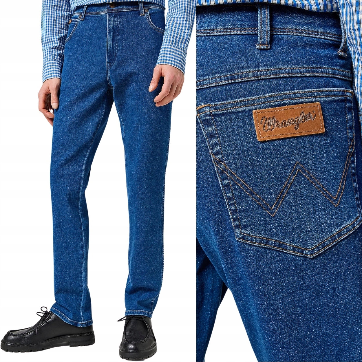 Wrangler Texas Slim Midnight Shadow Epic Soft džínové kalhoty W40 L32