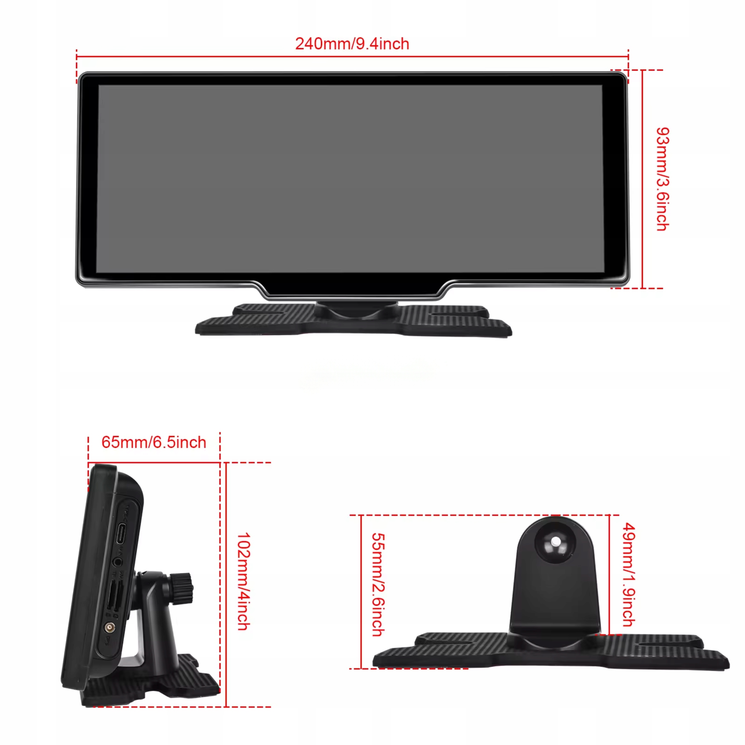 RADIO STACJA MULTIMEDIALNA MONITOR ANDROID AUTO APPLE CARPLAY ANDROID 13 Wysokość produktu 9.3 cm