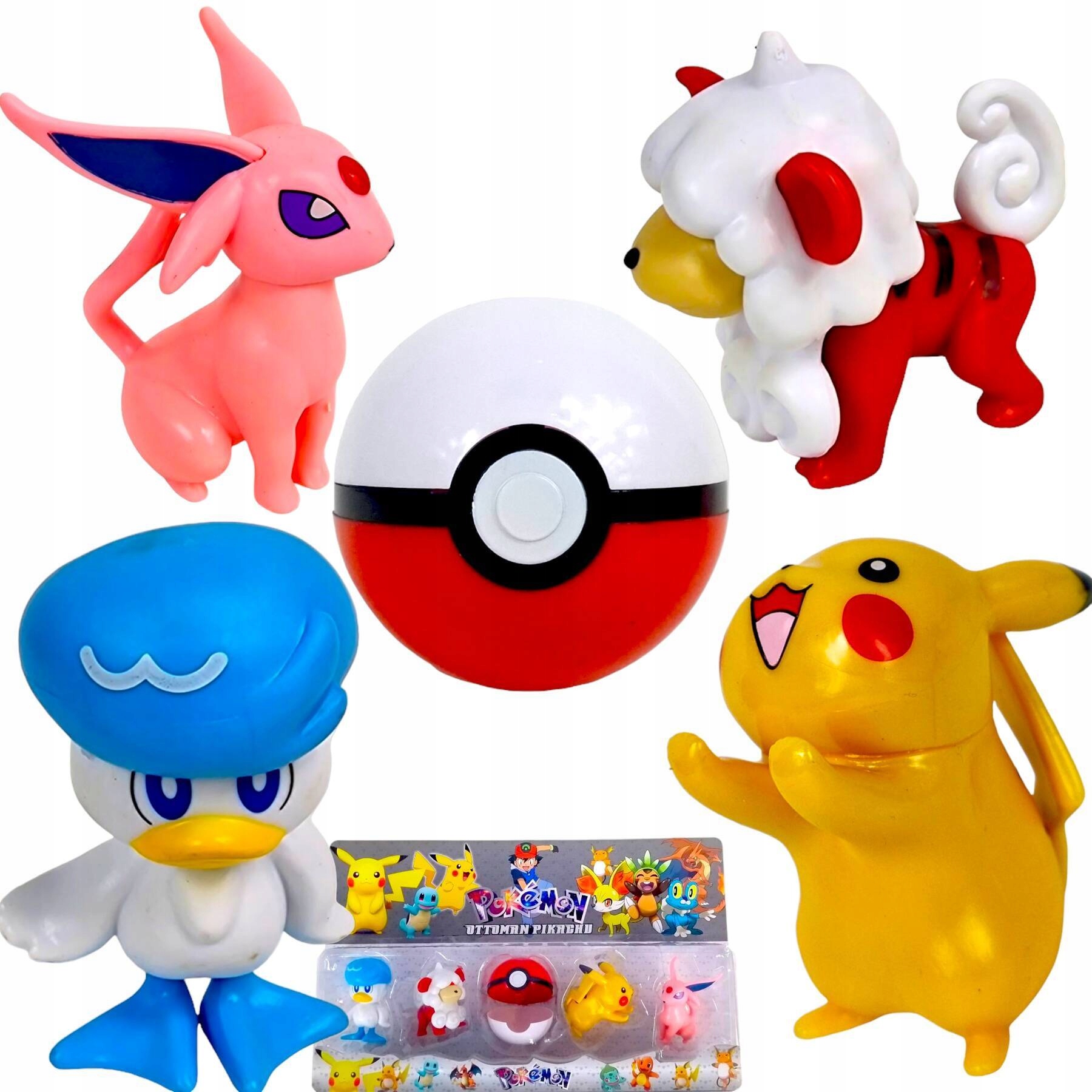 POKEMON SADA FIGÚROK 5v1 POKEBALL GUĽA FIGÚRKY FIGÚRKA 4 KUSY PIKACHU