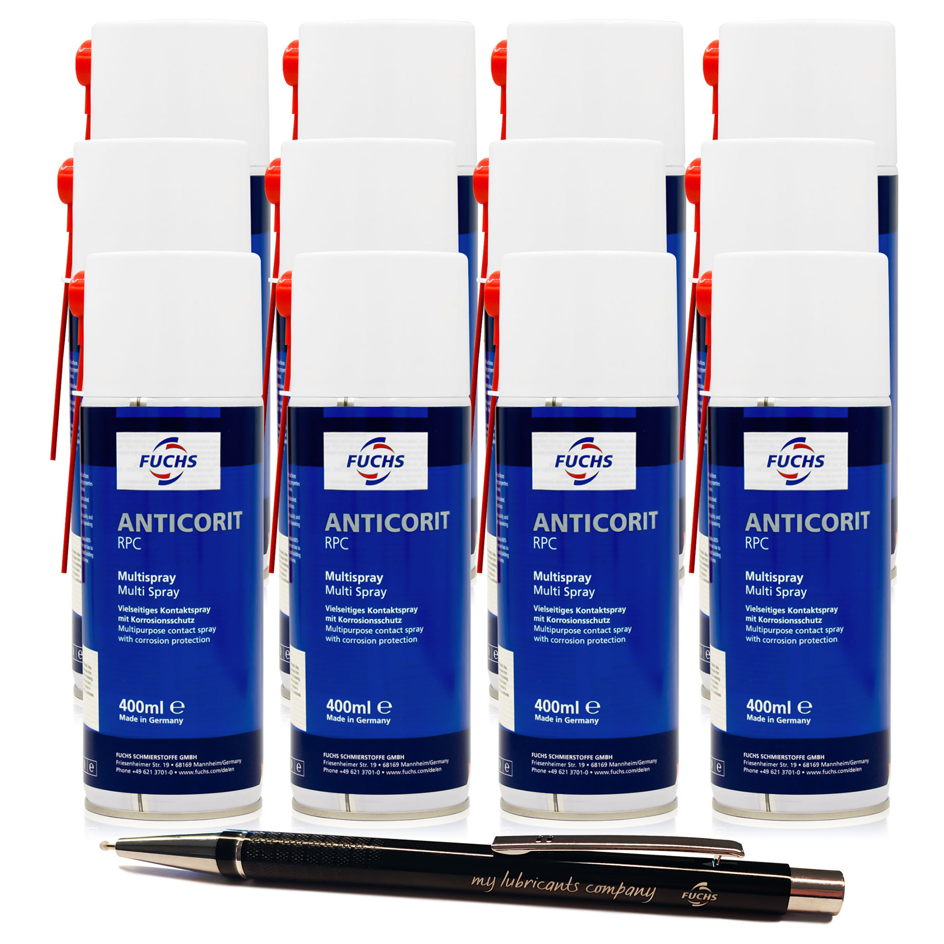 12 x FUCHS ANTICORIT RPC - OLEJOWY ŚRODEK ANTYKOROZYJNY - SPRAY - 400 ml