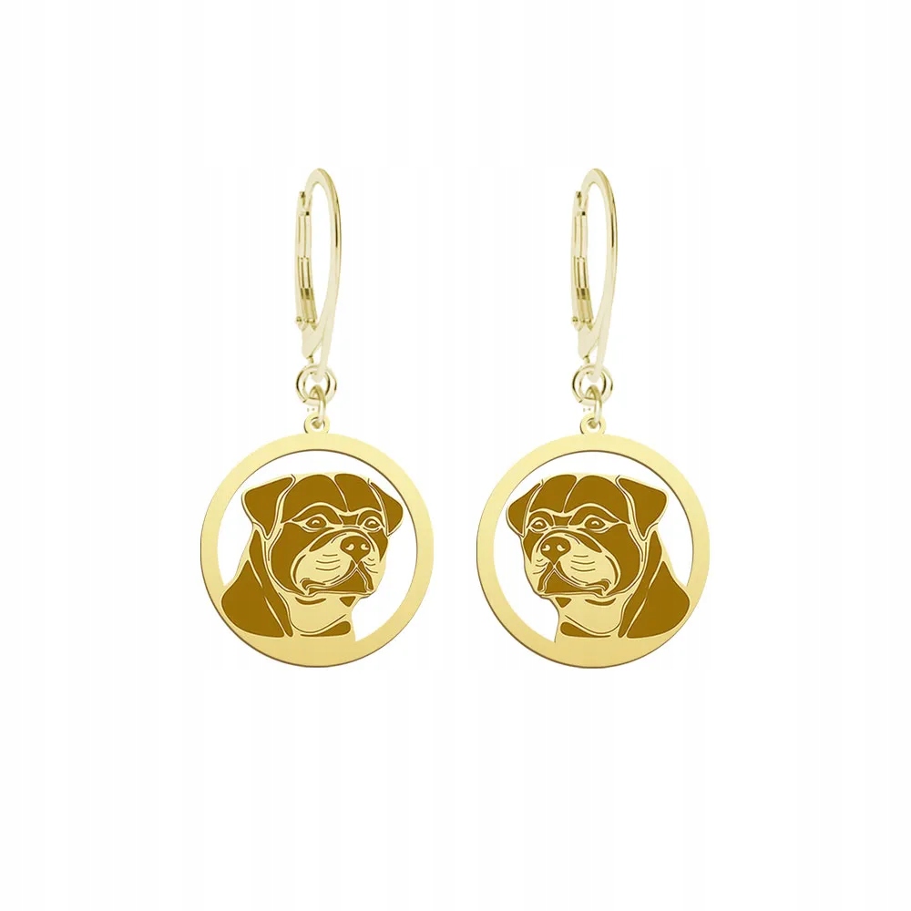 Náušnice Zlaté se psem Rottweiler 925 Šperky Dedikace Gravírování Bonus