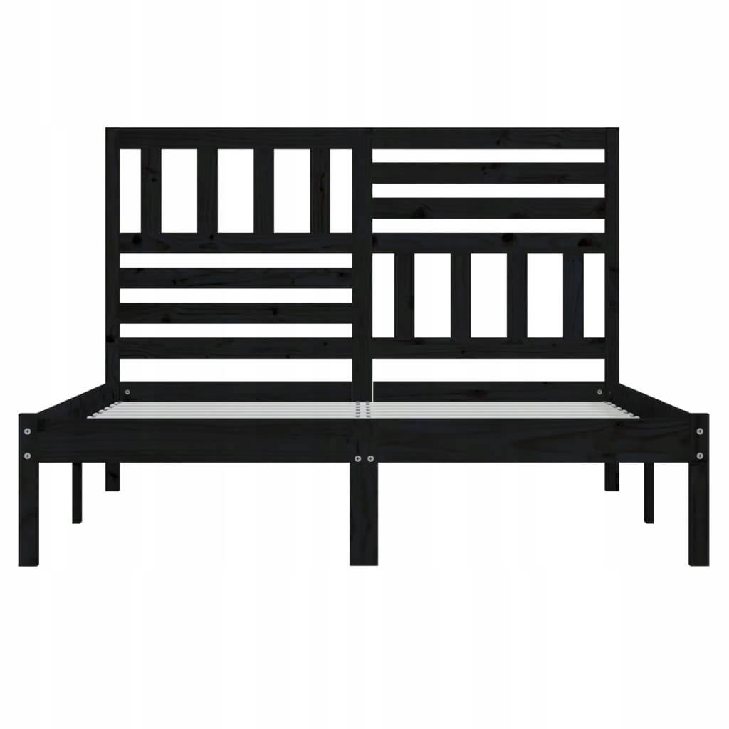 vidaXL Rama łóżka, czarna, lite drewno sosnowe, 140x190 cm Kod producenta 3101007