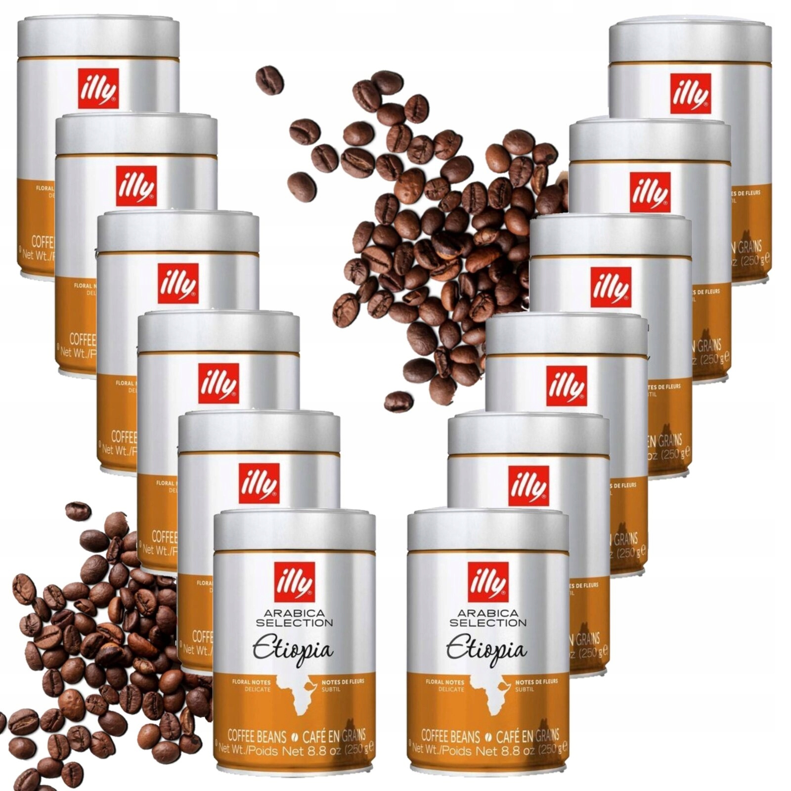 Levně Sada Zrnková Káva illy Monoarabica Etiopie 100% Arabika 12x250g