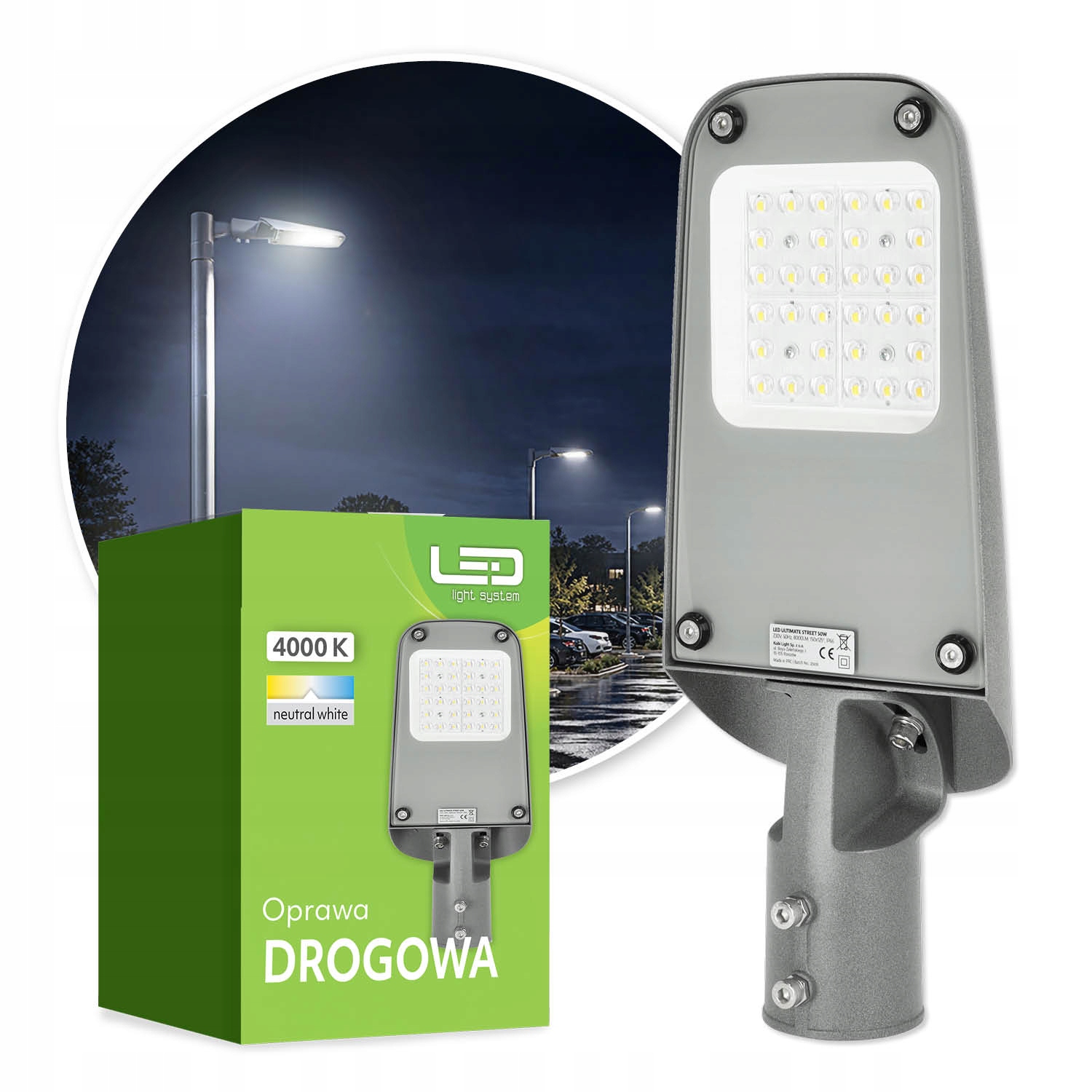 Pouliční lampa Lampa Led silniční 50W 4000K IP66 Lls