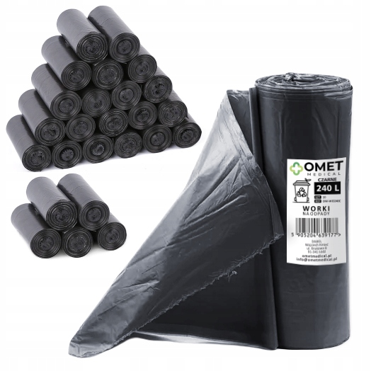 Levně Pytle Na Odpadky Černé Ldpe 240L 250 ks