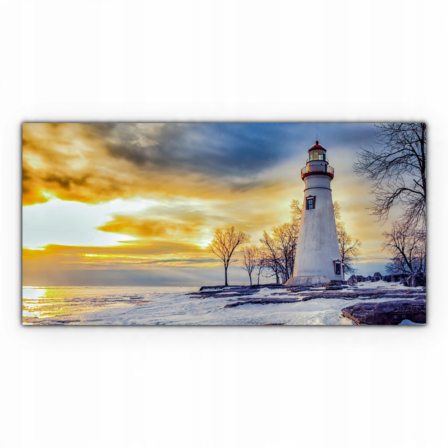 

Obraz Canvas dekoracja 140x70 Latarnia Morska Zima