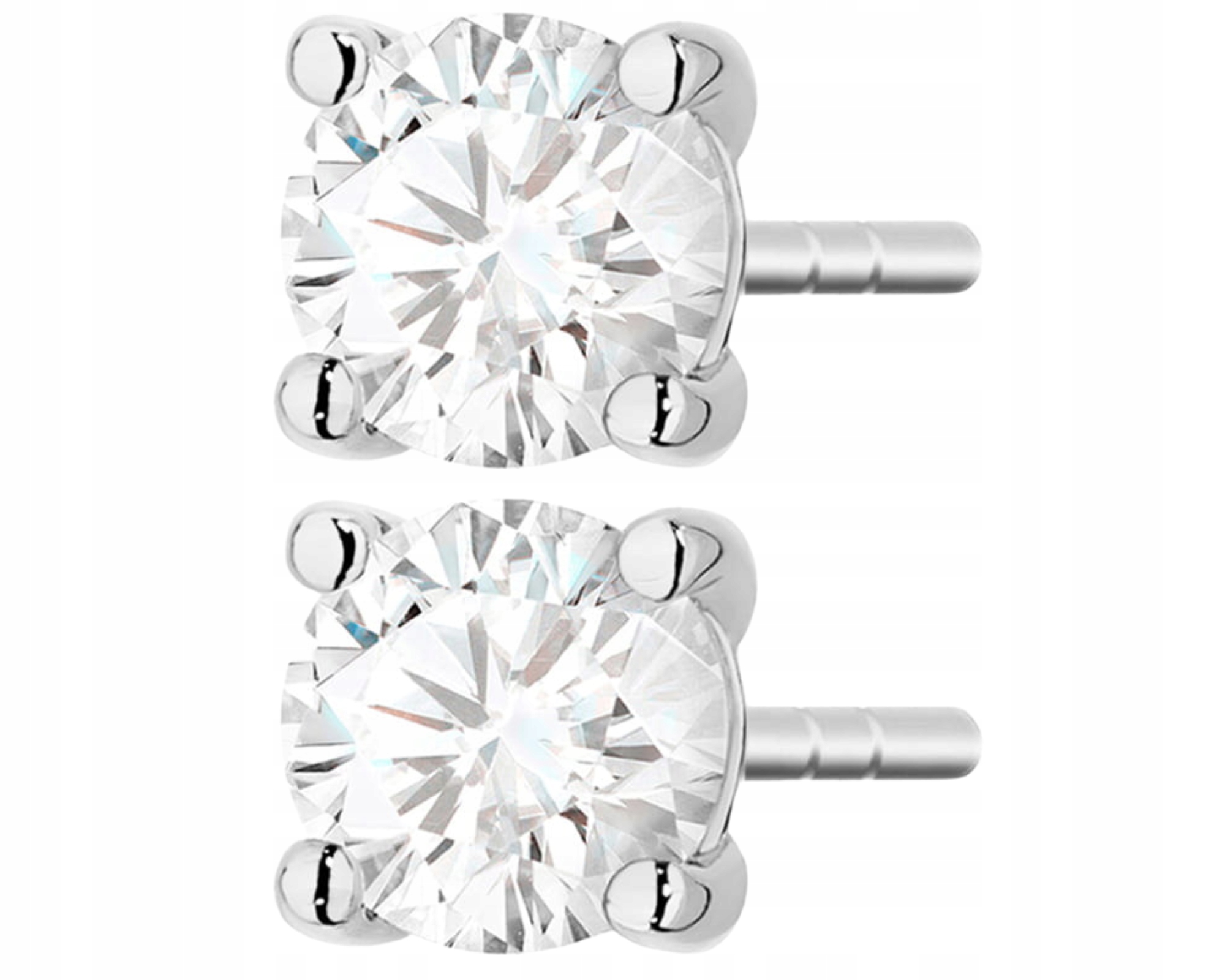 Náušnice z bílého zlata s diamanty na puzetě, klasický Dárek 585