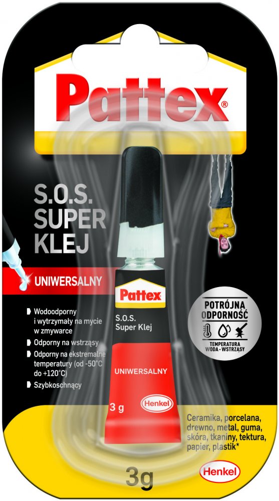 

Klej błyskawiczny uniwersalny Pattex S.o.s. 3g