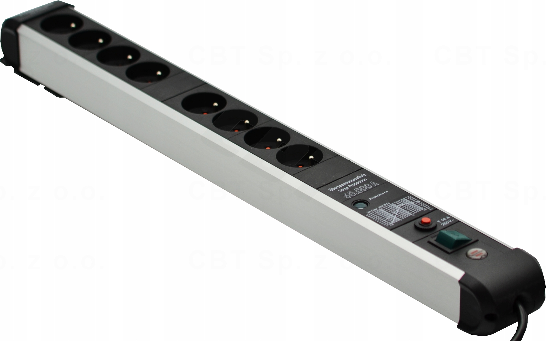 LISTWA ZASILAJĄCA PRZECIWPRZEPIĘCIOWA 8 GNIAZD KABEL 3M 60.000A PRZEDŁUŻACZ EAN (GTIN) 4007123677146