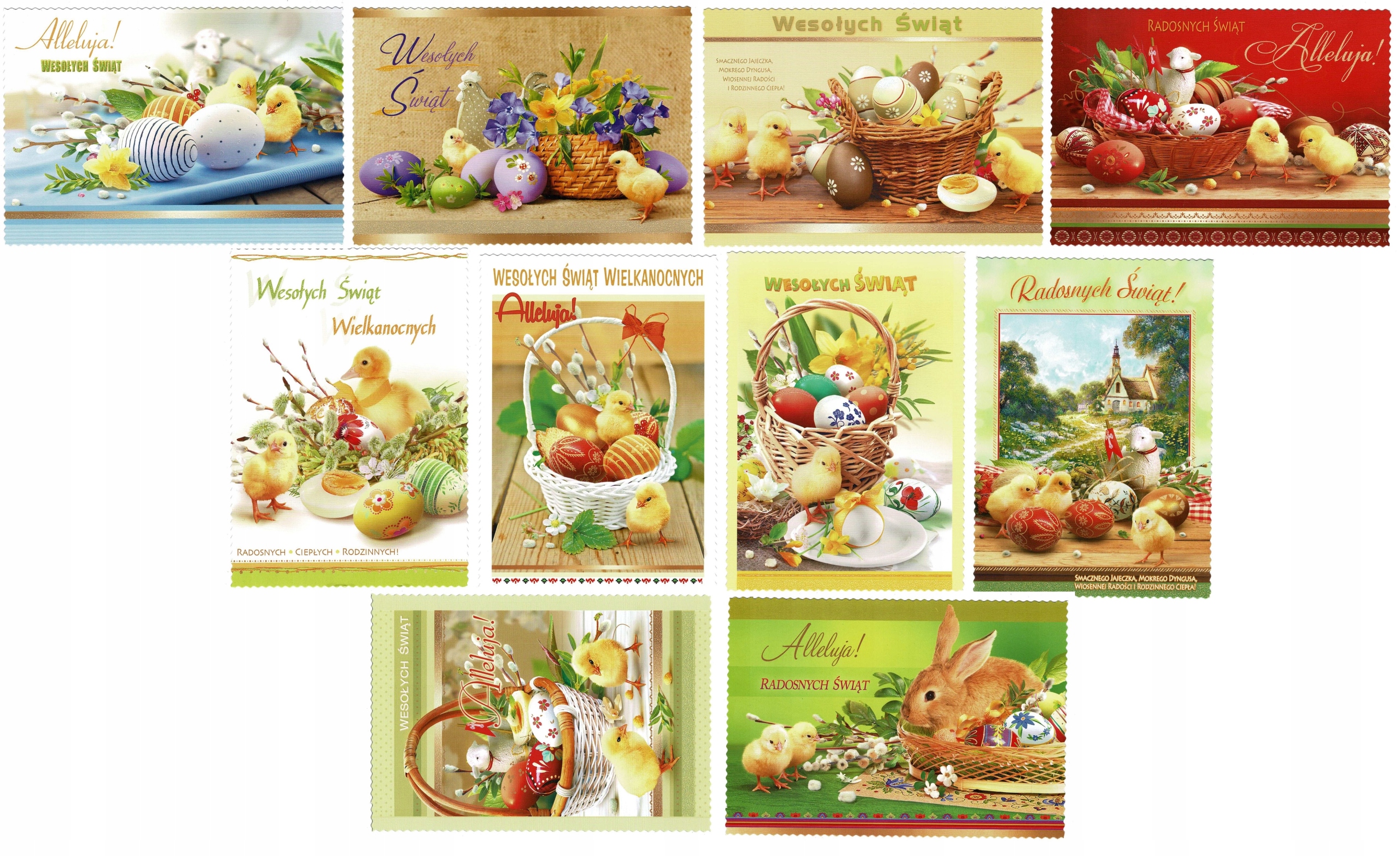 POCZTÓWKA KARTKA WIELKANOC ŚWIĘTA ZESTAW 10 SZTUK