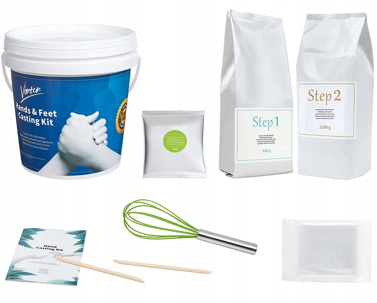 Zestaw do odcisku gipsowego 3D odlew rąk i stóp niemowląt dzieci dorosłych Kolor biały