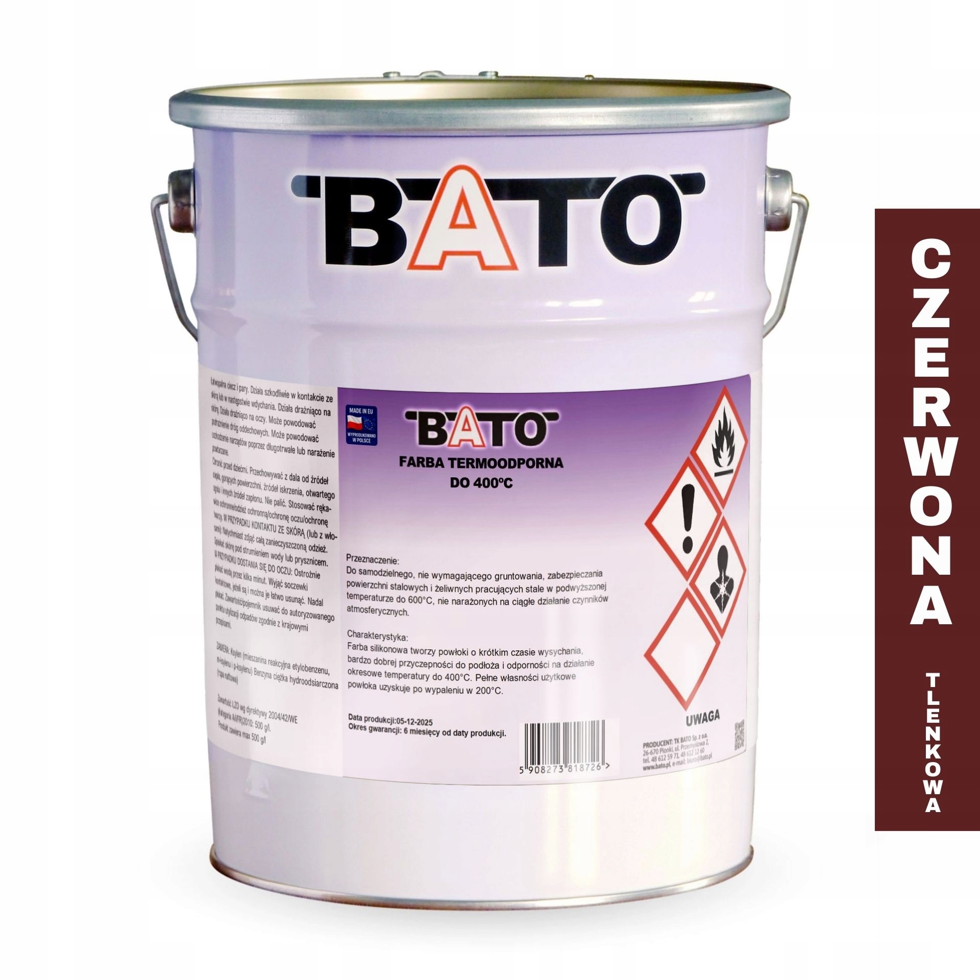 Barva Barva Do 400 C Červená Oxidová A 5 L Bato