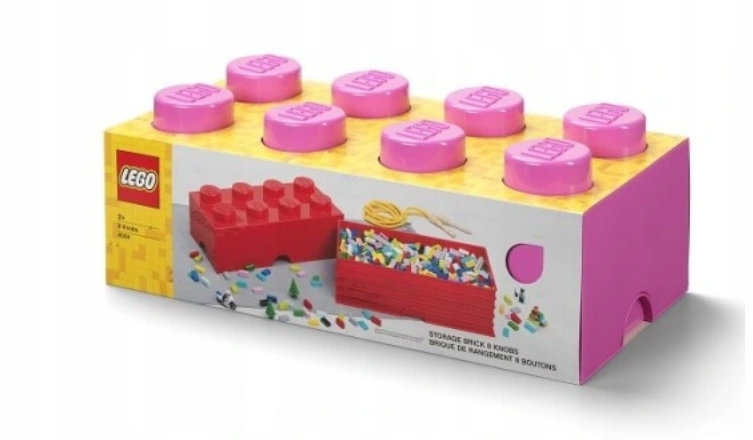 Lego Kontejner Krabička Klocek 8 Růžový 50 cm 40041739