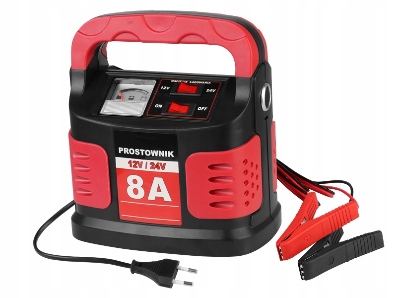 

Prostownik 12V/24V 8A z wbudowanym gniazdem 12V