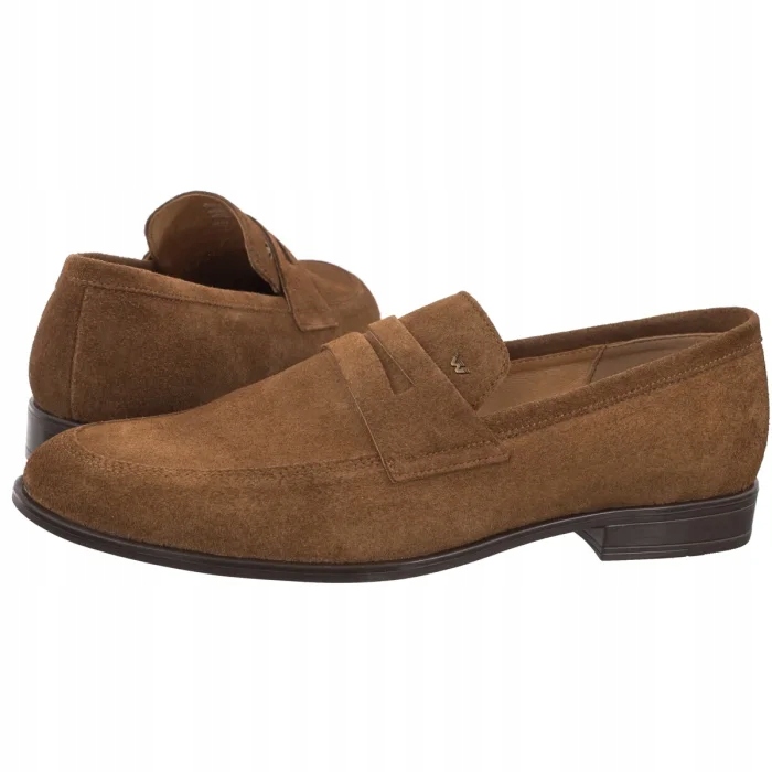 Kožené semišové boty pro muže Mokasíny Wojas Hnědé 10294-63 Brown