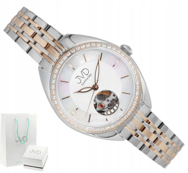 Dámské Automatické Elegantní Vodotěsné Hodinky Jvd JG1034.3 Open Heart