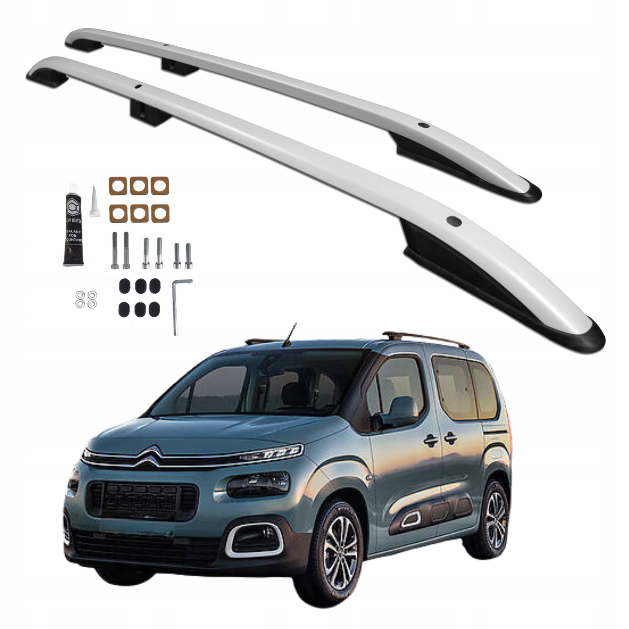 Střešní Relingy Berlingo Doblo Combo Partner Proace City krátké L1 Stříbrné