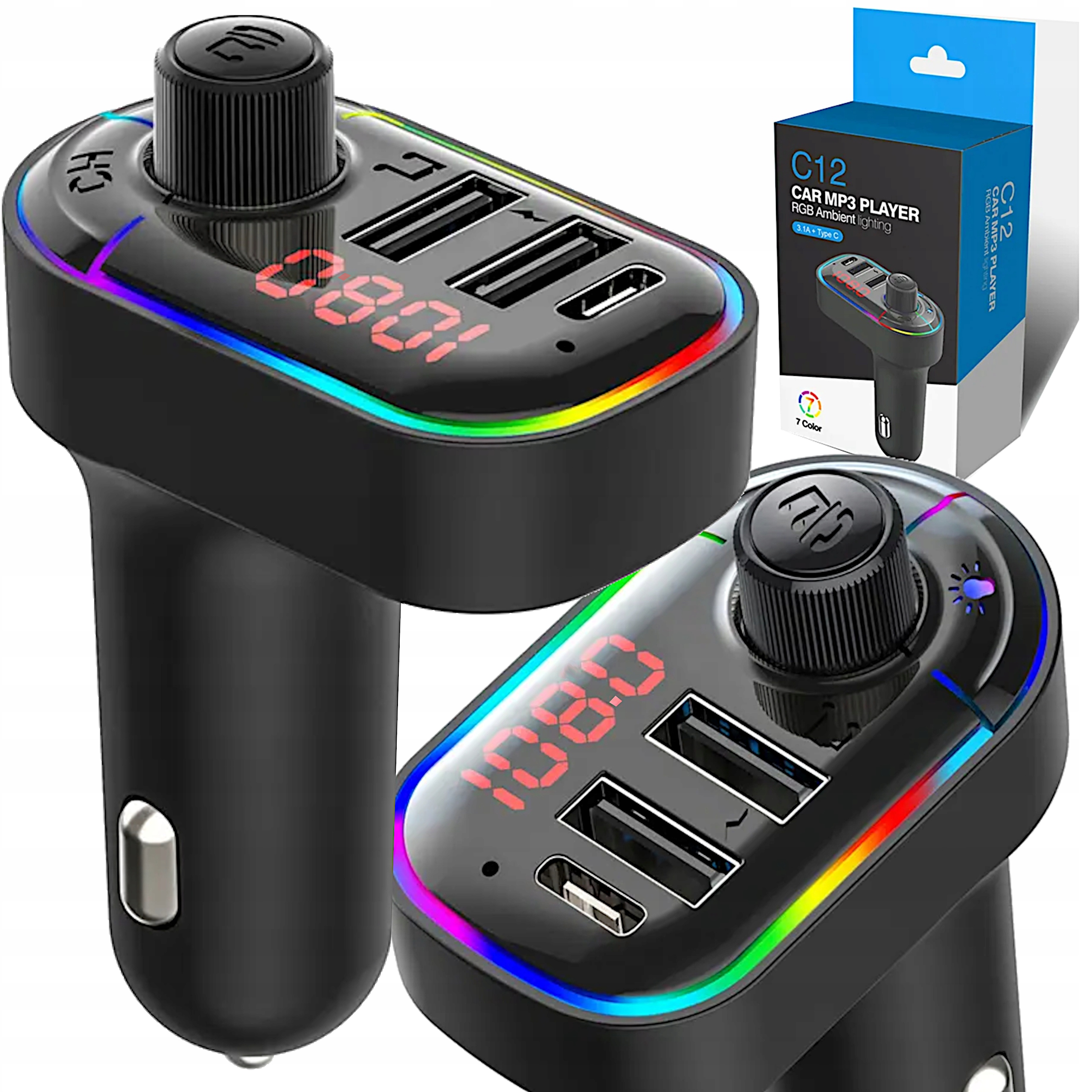 

Transmiter Bluetooth Fm Samochodowy Ładowarka Usb