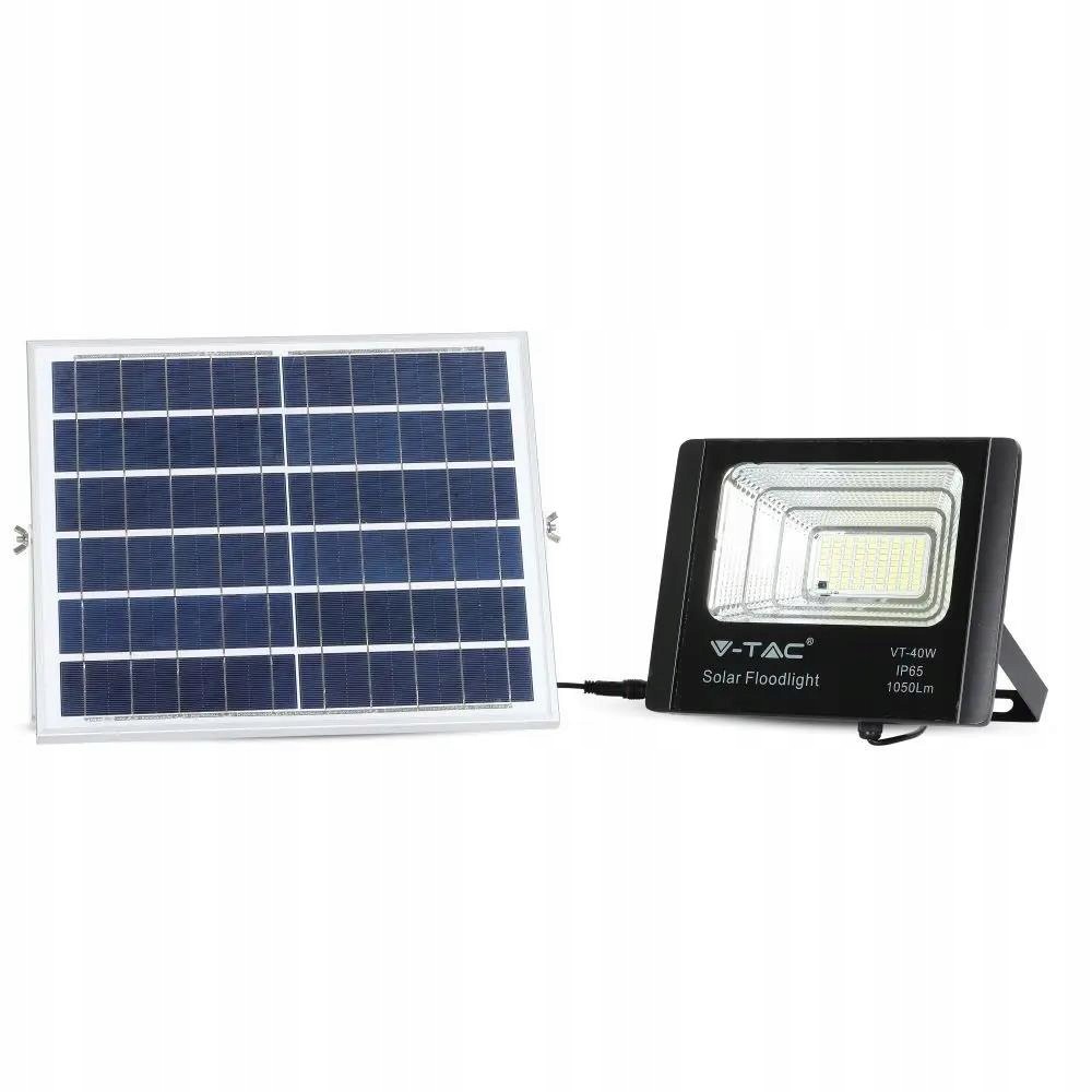 V-tac Solární Led zářič 16W černý IP65 dálkový ovladač časovač VT-40W 6000K