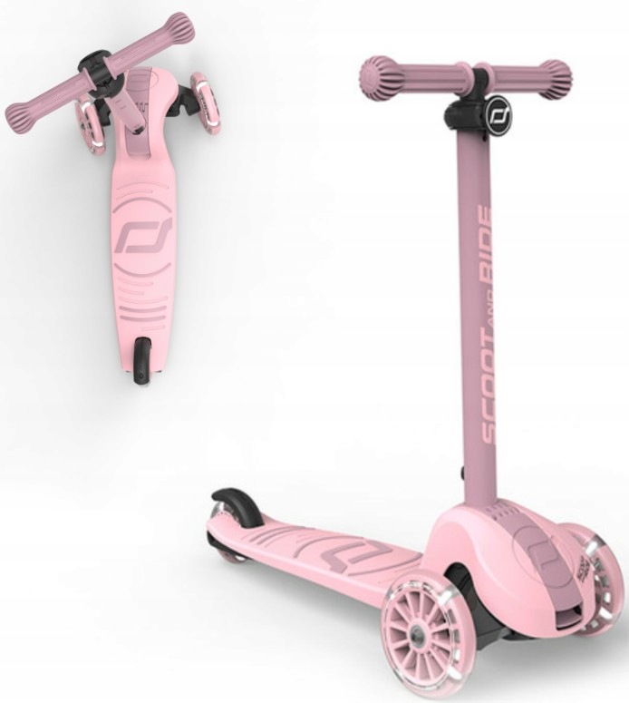 Scoot and Ride Highwaykick 3S Hulajnoga Trójkołowa Led Sterowanie 2w1 Rose