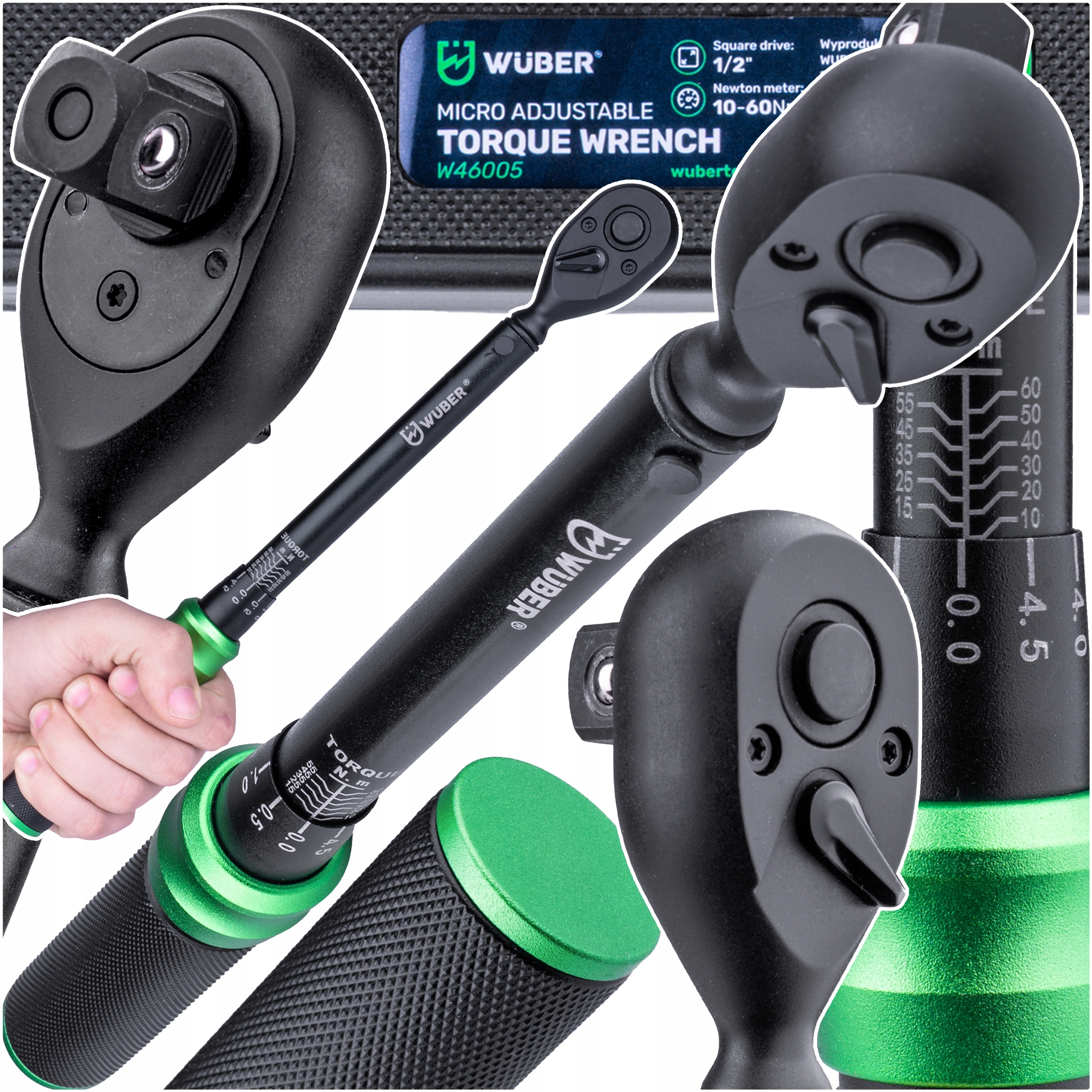 Klucz Dynamometryczny 1/2"Z Blokadą 10-60NM Crv Etui Zgodność Norm Iso 6789