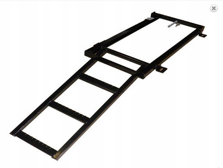 DRABINKA WEJŚCIOWA SKŁADANA NACZEPY CHŁODNI CZARNA 3 STOPNIE ROZKŁADANA