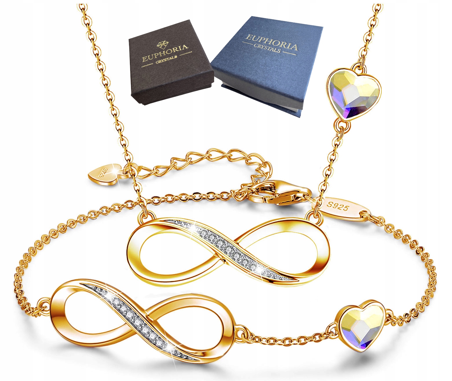 Sada šperků Zlaté Stříbro 925 s zirkony Dárek pro maminku Sada