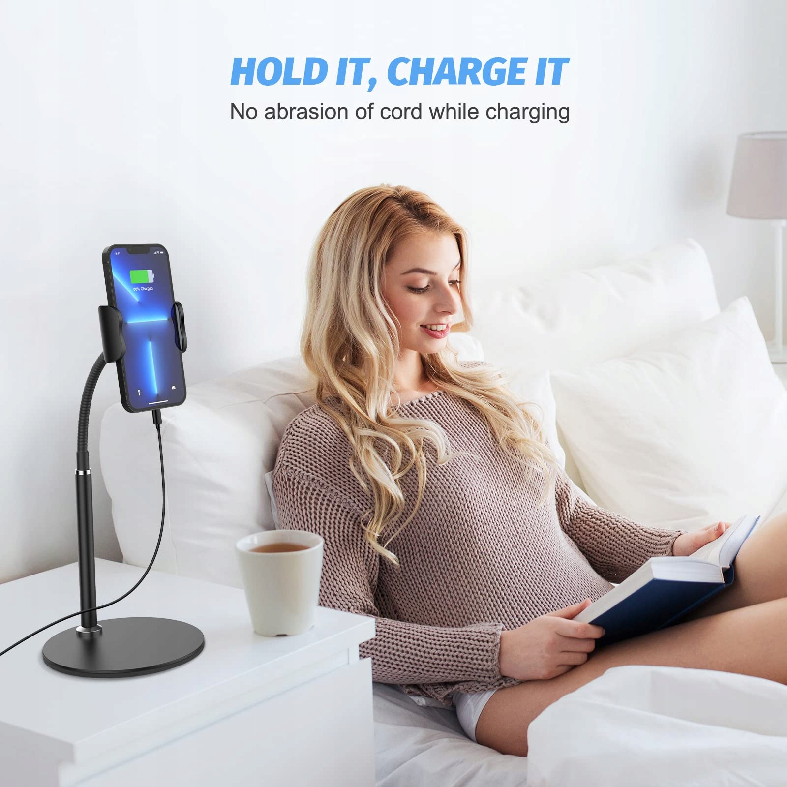 SHAWE Stojak Na Telefon Regulowany Uchwyt Na Telefon iPhone Samsung Huawei — miniatura 6